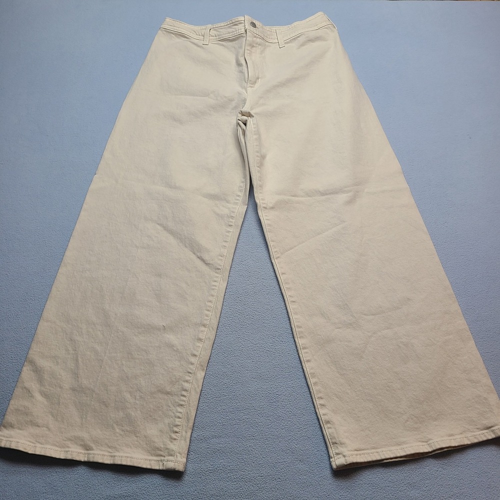 Universal Thread Wide Leg Ankle Pants Womens 14 Beige Excellent High Rise